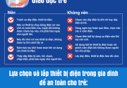 INFOGRAPHIC: MỘT SỐ KHUYẾN CÁO VỀ AN TOÀN ĐIỆN CHO TRẺ NHỎ